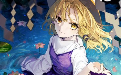 Moriya Suwako, pond, manga, anime characters, Touhou