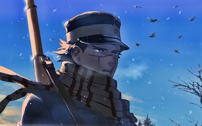 Sugimoto Saichi, manga, protagonist, Golden Kamuy, artwork, Noda-sensei