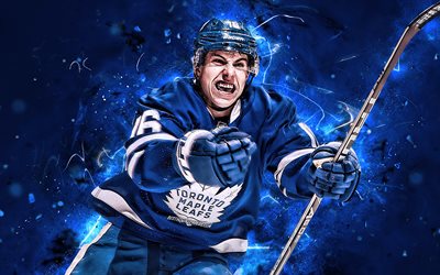 Mitchell Marner, jugadores de hockey, los Toronto Maple Leafs, NHL, hockey, hockey estrellas, Marner, luces de ne&#243;n, estados UNIDOS