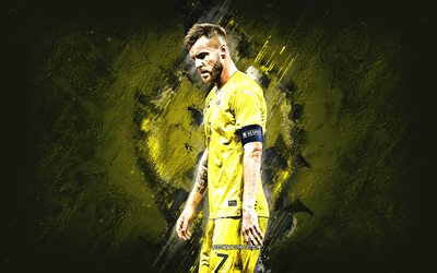 Andriy Yarmolenko, Ukraine national football team, ukrainian football player, yellow stone background, Ukraine, football