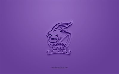 Afyon Belediyespor, creative 3D logo, purple background, 3d emblem, Turkish basketball team, Turkish League, Afyon, Turkey, 3d art, basketball, Afyon Belediyespor 3d logo