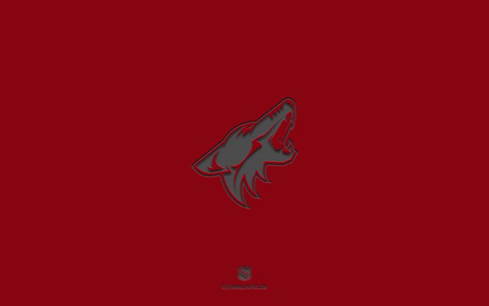 Arizona Coyotes, vinr&#246;d bakgrund, amerikanskt hockeylag, Arizona Coyotes emblem, NHL, USA, hockey, Arizona Coyotes logotyp