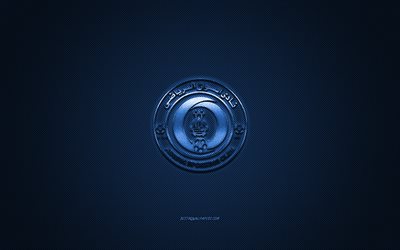 Aswan SC, Egyptian football club, blue logo, blue carbon fiber background, Egyptian Premier League, football, Aswan, Egypt, Aswan SC logo