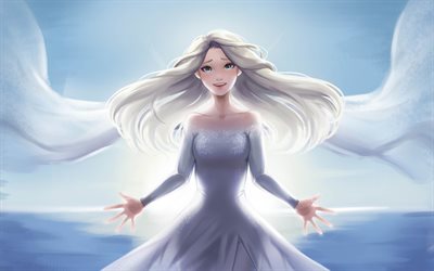 Elsa, 4k, Snow Queen, Frozen, artwork, Idina Menzel, Elsa Frozen