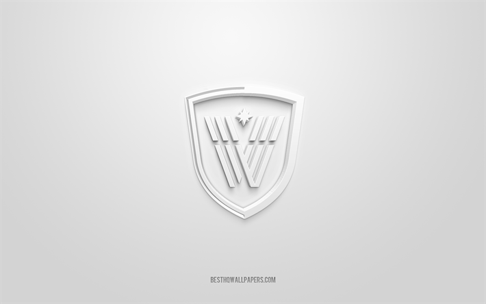 Vancouver Warriors, creative 3D logo, white background, National Lacrosse League, 3d emblem, Canadian box lacrosse team, NLL, Vancouver, Canada, USA, 3d art, lacrosse, Vancouver Warriors 3d logo