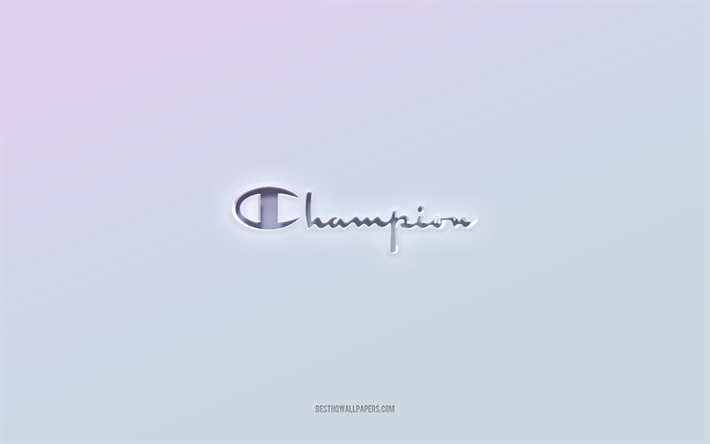 Champion logo, cut out 3d text, white background, Champion 3d logo, Champion emblem, Champion, embossed logo, Champion 3d emblem