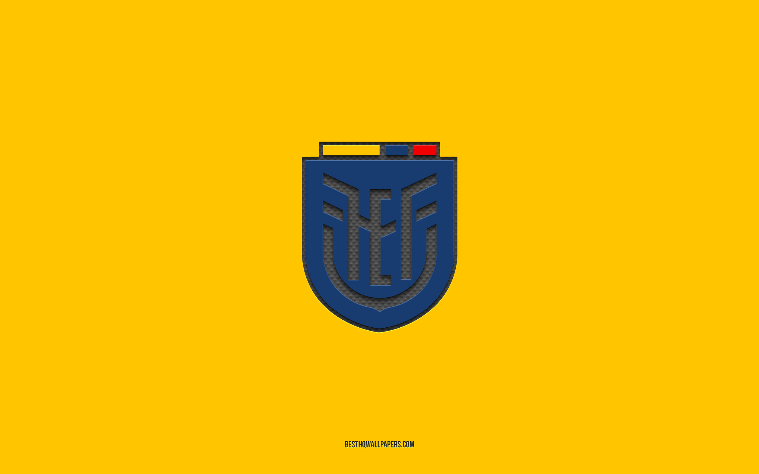 Ecuador National Football Team Yellow Background Football Team Emblem Conmebol 