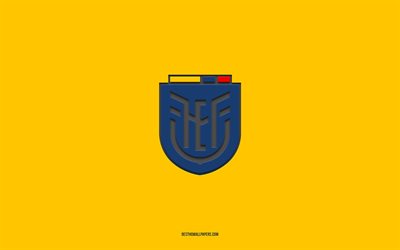 エクアドル代表サッカーチーム, 黄色の背景, サッカーチーム, 象徴, conmebol, エクアドル, フットボール, エクアドル代表サッカーチームのロゴ, 南アメリカ