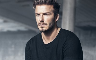 David Beckham, photographie, portrait, footballeur anglais, le visage, 2018, bel homme