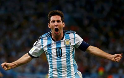 Lionel Messi, Argentiina, tavoite, jalkapallo zvzeda, maajoukkueen, Argentiinalainen jalkapalloilija, kasvot, muotokuva