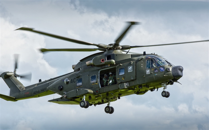 HEY Merlin, EH-101, AgustaWestland AW101, Avrupa Helikopter, askeri helikopter g&#252;verte, Kraliyet Donanması, askeri helikopterler