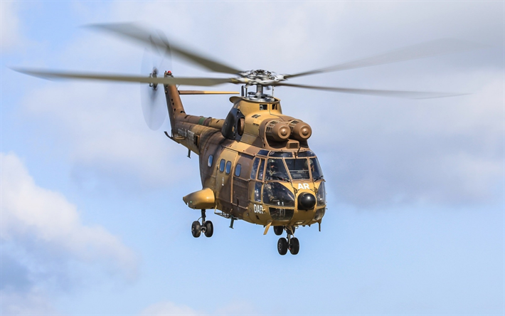 Sud-Aviation SA330 Puma, French military transport helicopter, Puma, carrier aviation, French Navy