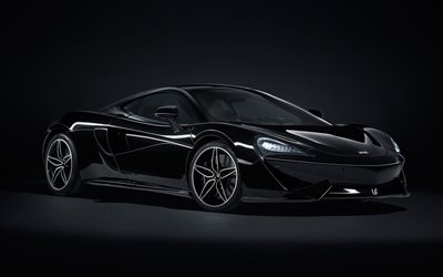 McLaren 570GT MSO, 2018, Collection Noire, noire, voiture de sport, tuning 570GT, ext&#233;rieur, vue de face, new black 570GT, voitures de sport Britanniques, McLaren