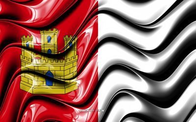 Castilla La Mancha bandiera, 4k, Comunit&#224; di Spagna, i distretti amministrativi, Bandiera di Castilla La Mancha, 3D arte, Castilla La Mancha, spagnolo comunit&#224;, Castilla La Mancha 3D, bandiera, Spagna, Europa