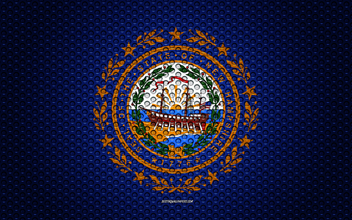 Download Wallpapers Flag Of New Hampshire 4k American State Creative
