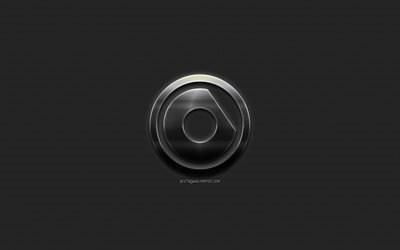 Nicky Romero, elegante logo in metallo, le marche, il DJ olandese, emblema, metallo, sfondo