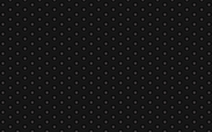 black dotted background, 4k, macro, metal grid, black metal background, dotted textures, metal textures, black backgrounds