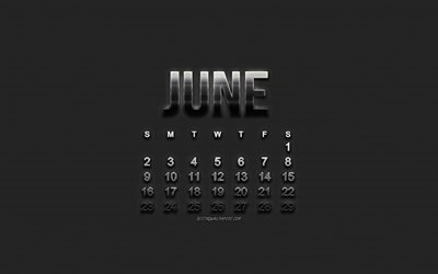 2019 يونيو التقويم, فن المعادن, شبكة معدنية الملمس, 2019 التقويمات, حزيران / يونيه