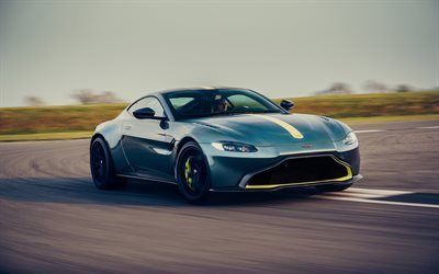 Aston Martin Vantage AMR, 2020, luxury supercar, race car, front view, race track, Aston Martin