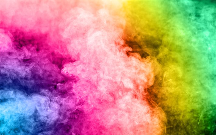 colorido de humo, 4k, colores, texturas de humo, creativa, el humo de los patrones, macro, de humo, de fondo con el humo