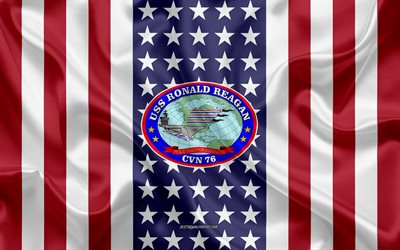 USS Ronald Reagan Emblema, CVN-76, Bandeira Americana, Da Marinha dos EUA, EUA, NOS navios de guerra, Emblema da USS Ronald Reagan
