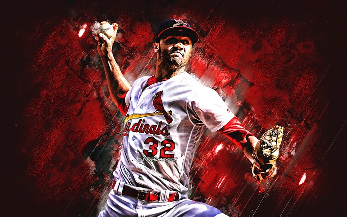 Jack Flaherty, St Louis Cardinals, muotokuva, punainen kivi tausta, MLB, amerikkalainen baseball-pelaaja, Major League Baseball, baseball, USA