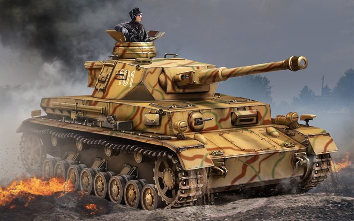 IV号戦車の車, ドイツ戦車, WWII, 装甲車, 二次世界大戦, ドイツ国防軍