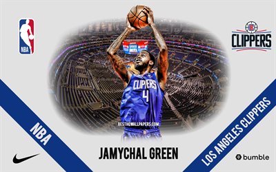 JaMychal Green, Los Angeles Clippers, American Basketball Player, NBA, portrait, USA, basketball, Staples Center, Los Angeles Clippers logo