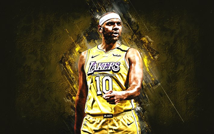 Jared Dudley, NBA, Los Angeles Lakers, sarı taş arka plan, Amerikan Basketbol Oyuncusu, portre, ABD, basketbol, Los Angeles Lakers oyuncuları