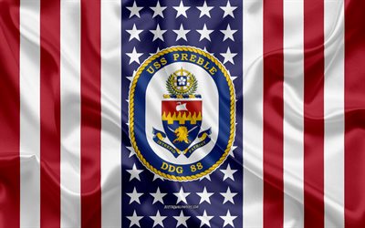 USS Preble Emblema, DDG-88, Bandeira Americana, Da Marinha dos EUA, EUA, NOS navios de guerra, Emblema da USS Preble
