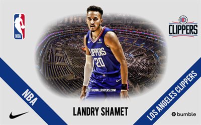 Landry Shamet, Los Angeles Clippers, Joueur Am&#233;ricain de Basket, la NBA, portrait, etats-unis, le basket-ball, le Staples Center, Los Angeles Clippers logo