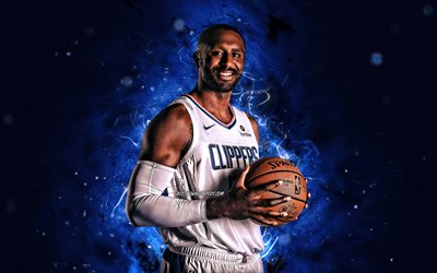 Patrick Patterson, 2020, 4k, Los Angeles Clippers, NBA, basketball, Patrick Davell Patterson, blue neon lights, USA, Patrick Patterson Los Angeles Clippers, creative, Patrick Patterson 4K, LA Clippers