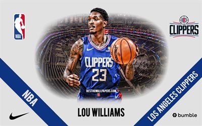 Lou Williams, Los Angeles Clippers, American Basketball Player, NBA, portrait, USA, basketball, Staples Center, Los Angeles Clippers logo