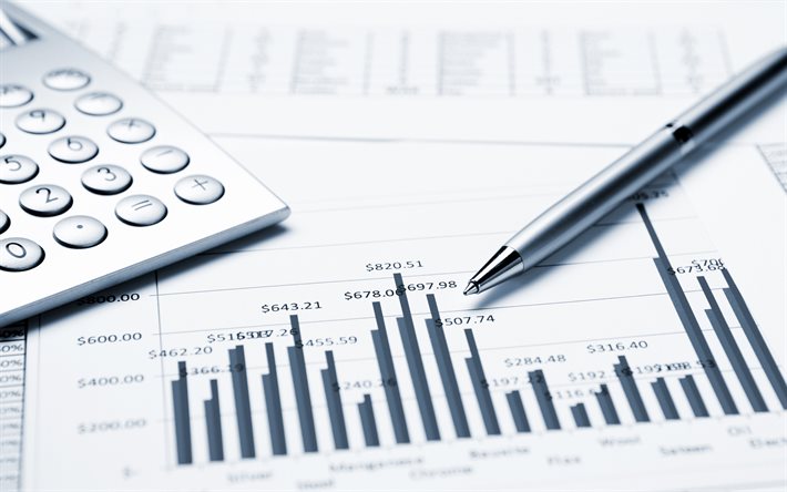 財務チャート, 財務報告, 簿記念, 電卓, 簿記, 金融の概念, 事業, マーケティング-レポート