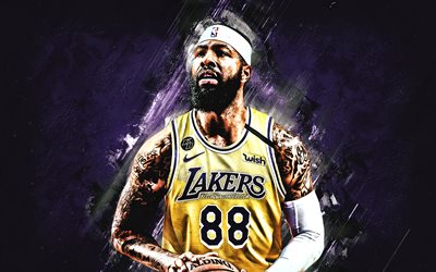 Markieff Morris, NBA, Los Angeles Lakers, purple stone background, American Basketball Player, portrait, USA, basketball, Los Angeles Lakers players