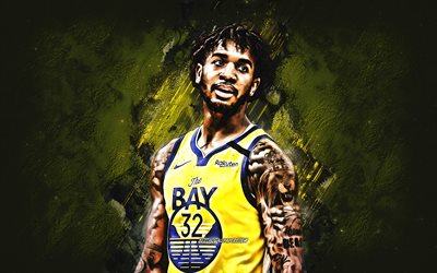 Marquese Chriss, NBA, Los Angeles Lakers, yellow stone background, American Basketball Player, portrait, USA, basketball, Los Angeles Lakers players