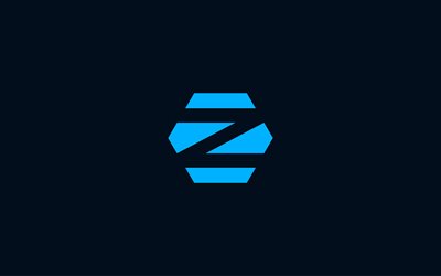 4k, Zorin OS blue logo, minimalism, Zorin OS logo, Linux, blue backgrounds, Zorin OS