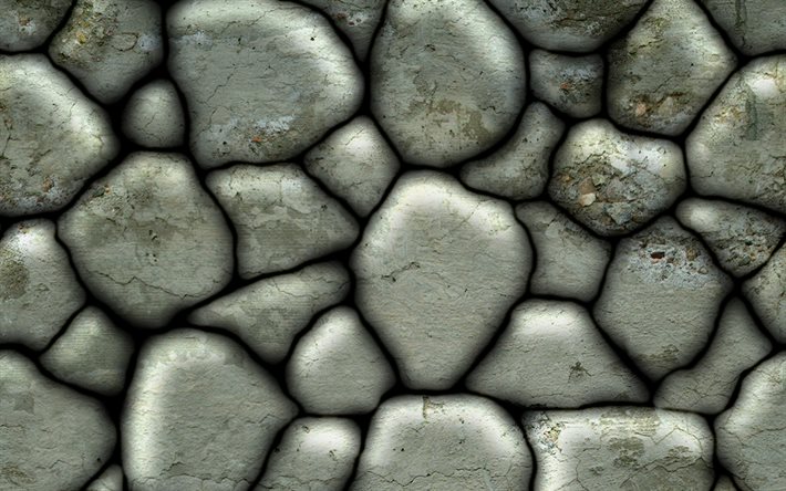 de piedra gris de la pared, texturas 3D, 4k, roca natural, textura, texturas de piedra, gris grunge de fondo, la piedra, fondos, gris, antecedentes, de piedra gris, fondo con piedras, macro, gris piedras