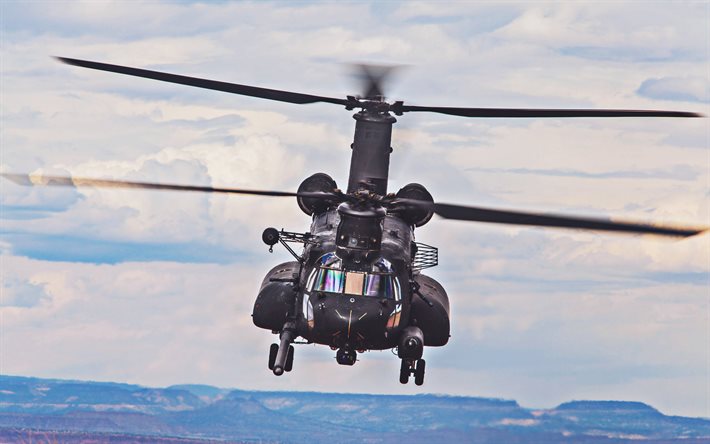 Boeing CH-47 Chinook, vista frontale, US Army, aerei da trasporto, elicotteri militari, CH-47 Chinook, US Air Force, Boeing, gli elicotteri da trasporto