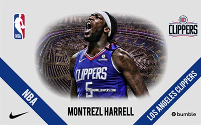 Montrezl Harrell, Los Angeles Clippers, American Basketball Player, NBA, portrait, USA, basketball, Staples Center, Los Angeles Clippers logo