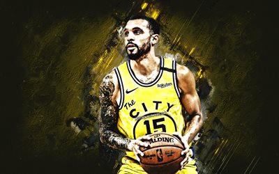 Mychal Mulder, NBA, Golden State Warriors, yellow stone background, Canadian Basketball Player, portrait, USA, basketball, Golden State Warriors players