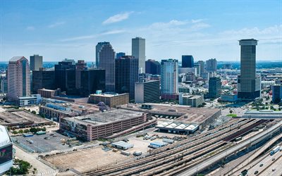 New Orleans, summer, skyscrapers, New Orleans cityscape, Louisiana, New Orleans panorama, USA