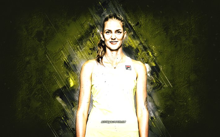 カロリナ・プリスコバ, WTA, チェコのテニス選手, 黄色い石の背景, カロリナプリスコバアート, テニス