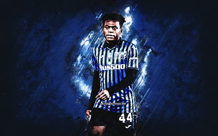Emmanuel Gyabuaa, Atalanta, footballeur italien, portrait, fond de pierre bleue, Serie A, Italie, soccer