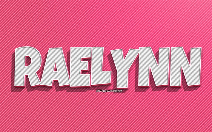 Raelynn, fundo de linhas rosa, pap&#233;is de parede com nomes, nome de Raelynn, nomes femininos, cart&#227;o de felicita&#231;&#245;es de Raelynn, arte de linha, imagem com o nome de Raelynn