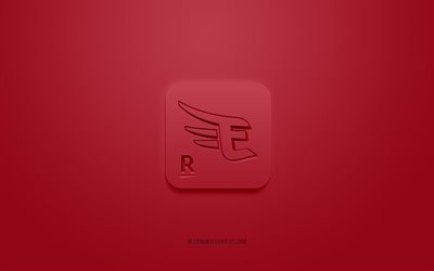 Rakuten Golden Eagles, creative 3D logo, NPB, red background, 3d emblem, Japanese baseball team, Nippon Professional Baseball, Sendai, Japan, 3d art, baseball, Rakuten Golden Eagles 3d logo