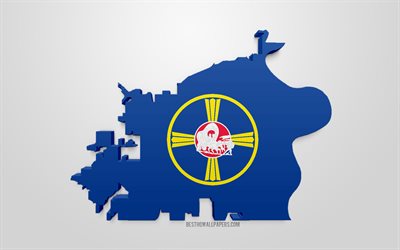 &quot;Omaha mapa de la silueta, 3d de la bandera de Omaha, la ciudad de Am&#233;rica, arte 3d, Omaha 3d de la bandera, Nebraska, estados UNIDOS, Omaha, la geograf&#237;a, las banderas de las ciudades de estados UNIDOS