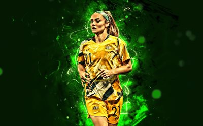 Ellie Carpenter, 2019, Australia National Team, fan art, soccer, footballers, neon lights, Ellie Madison Carpenter, Australian football team, female soccer