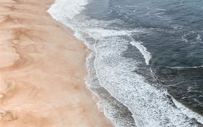 Oc&#233;ano atl&#225;ntico, en la playa, grandes olas de la costa, las olas del mar, Portugal
