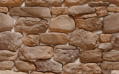 brown piedras decorativas, macro, marr&#243;n brickwall, piedra decorativa de textura, de color marr&#243;n ladrillos, los ladrillos, las texturas, piedras decorativas, marr&#243;n pared de ladrillo, ladrillos, pared de